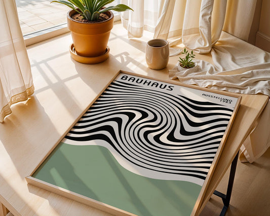 Bauhaus Art Print: Geometric Abstract Poster - BH Green18_004