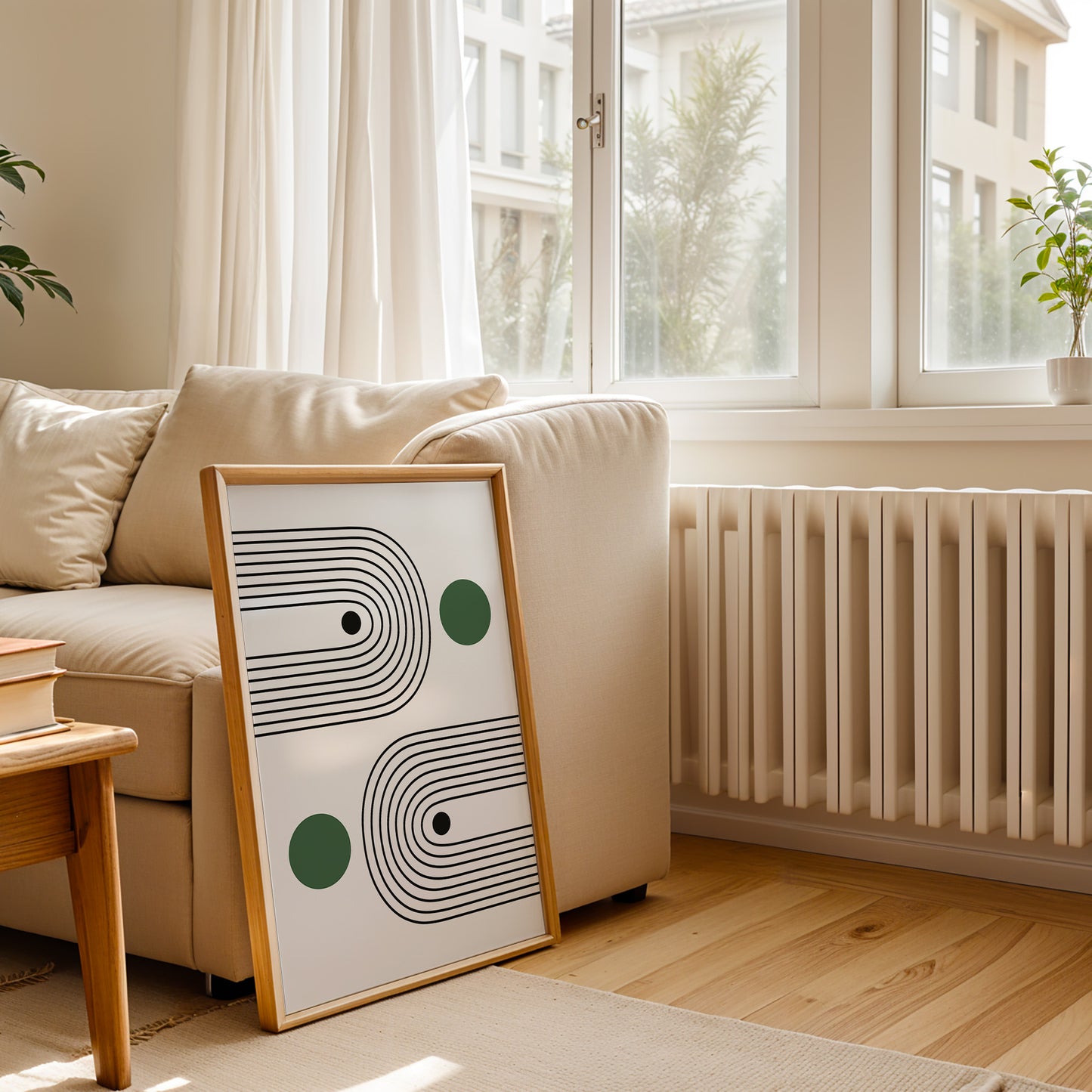 Bauhaus Art Print: Sage Green Minimalist Abstracted Poster - BH Green18_001