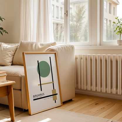 Bauhaus Exhibition Art Print: Sage Green Bauhaus Poster - BH Green18_002