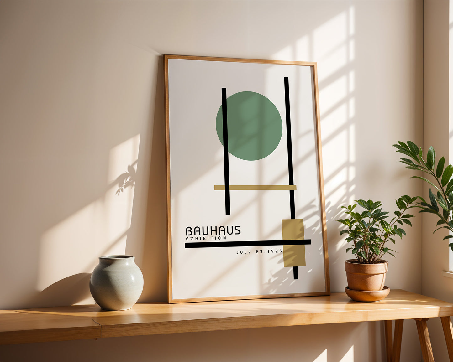 Bauhaus Exhibition Art Print: Sage Green Bauhaus Poster - BH Green18_002
