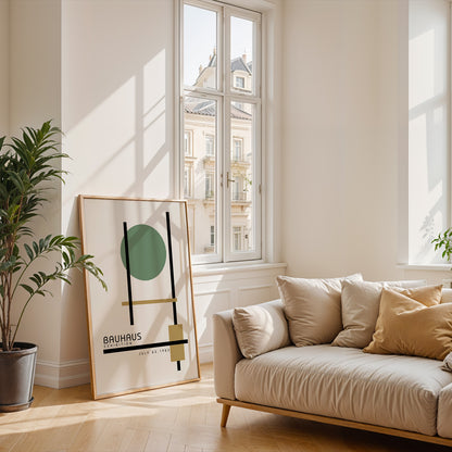 Bauhaus Exhibition Art Print: Sage Green Bauhaus Poster - BH Green18_002