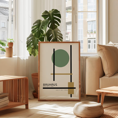 Bauhaus Exhibition Art Print: Sage Green Bauhaus Poster - BH Green18_002