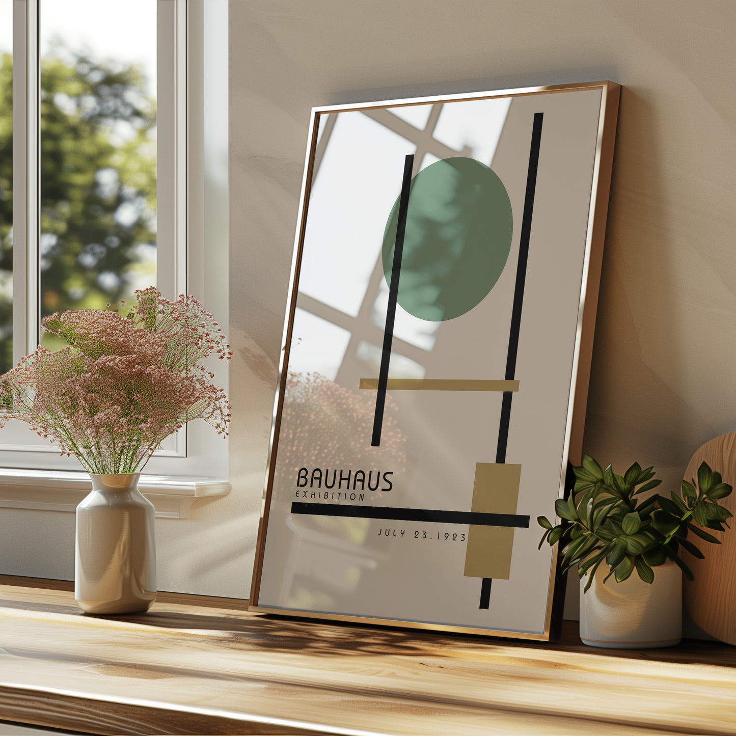 Bauhaus Exhibition Art Print: Sage Green Bauhaus Poster - BH Green18_002