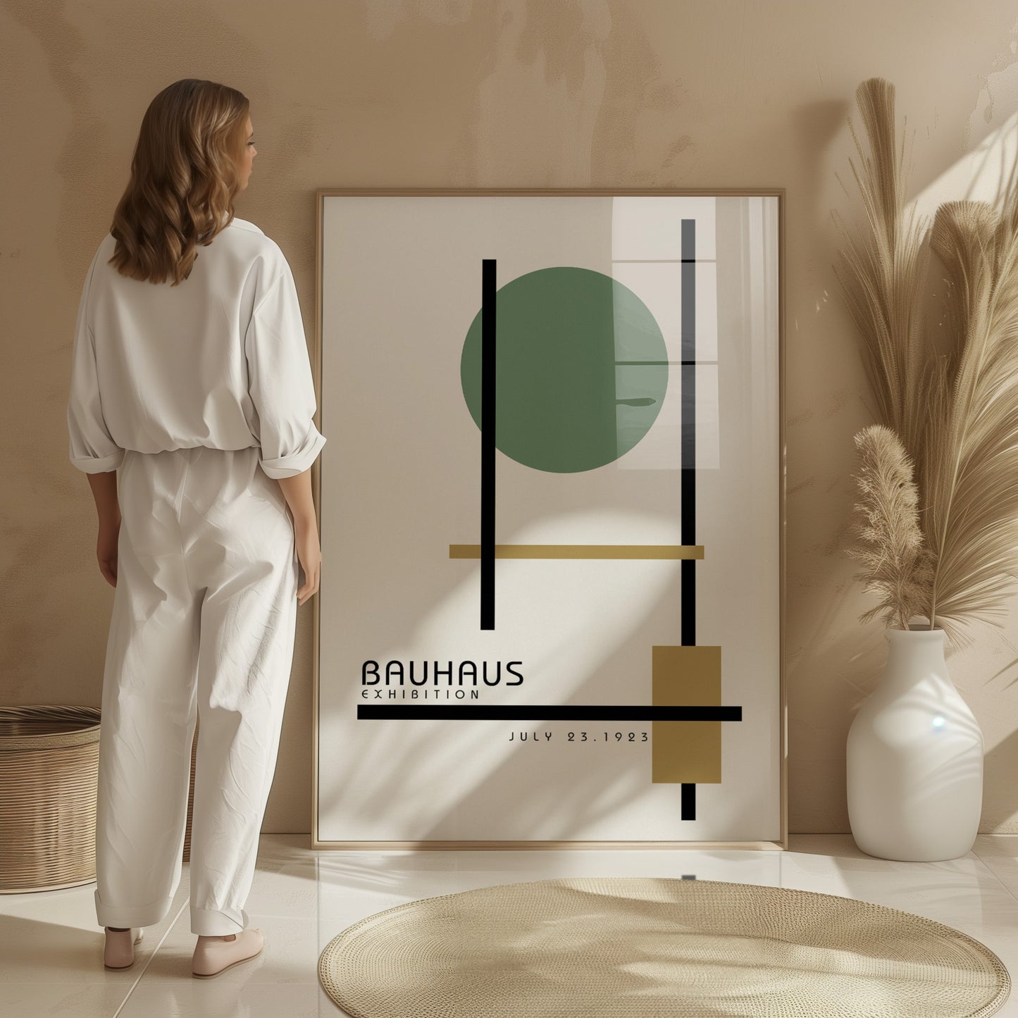 Bauhaus Exhibition Art Print: Sage Green Bauhaus Poster - BH Green18_002