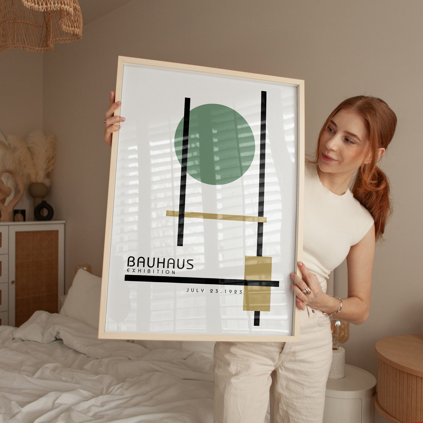 Bauhaus Exhibition Art Print: Sage Green Bauhaus Poster - BH Green18_002
