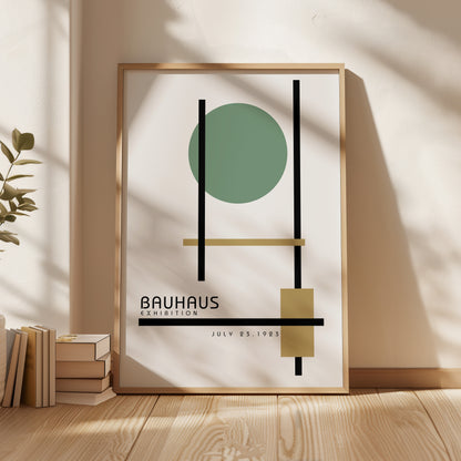 Bauhaus Exhibition Art Print: Sage Green Bauhaus Poster - BH Green18_002