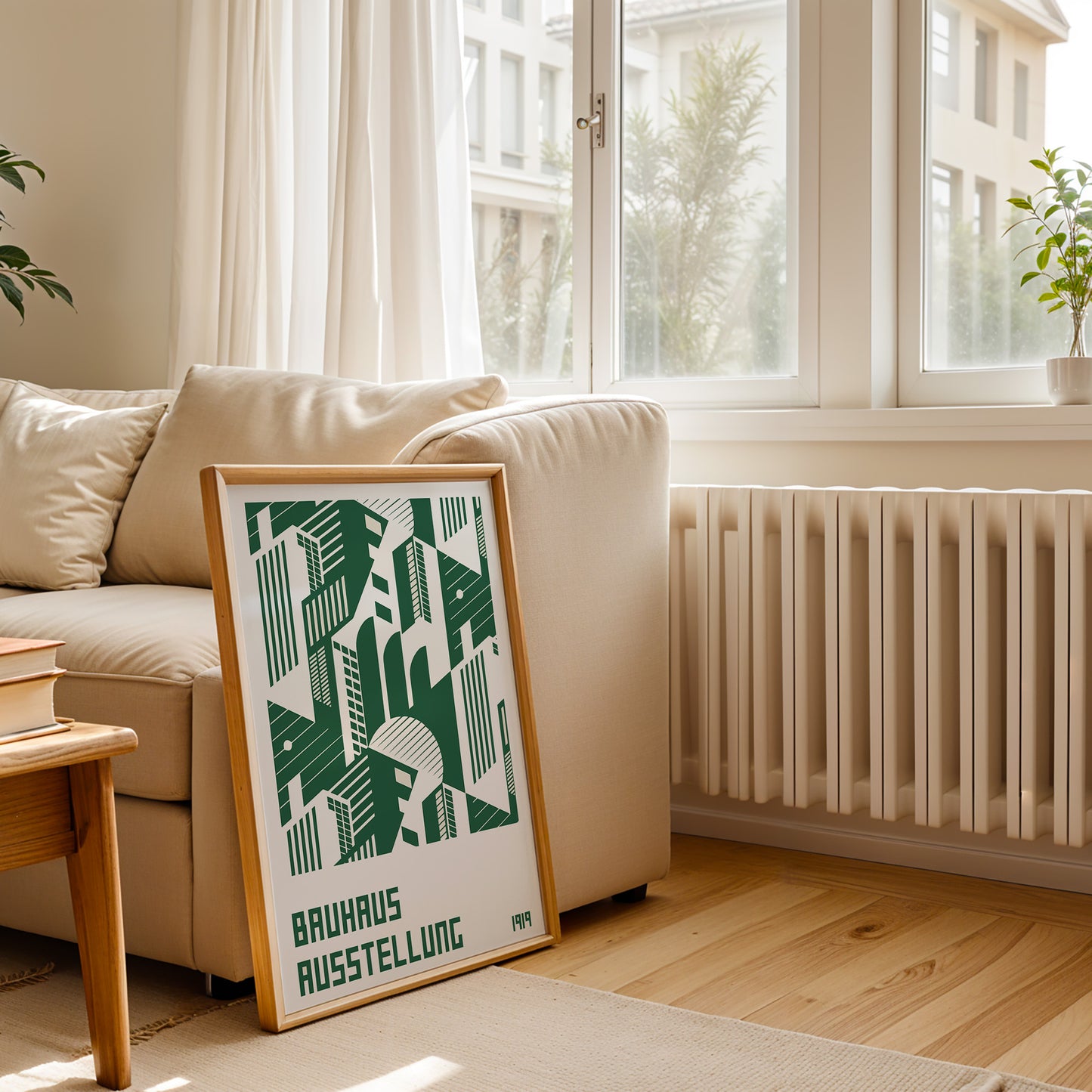 Bauhaus Exhibition Poster, Minimal Green Geometric Art Urban Area - BH Green18_005