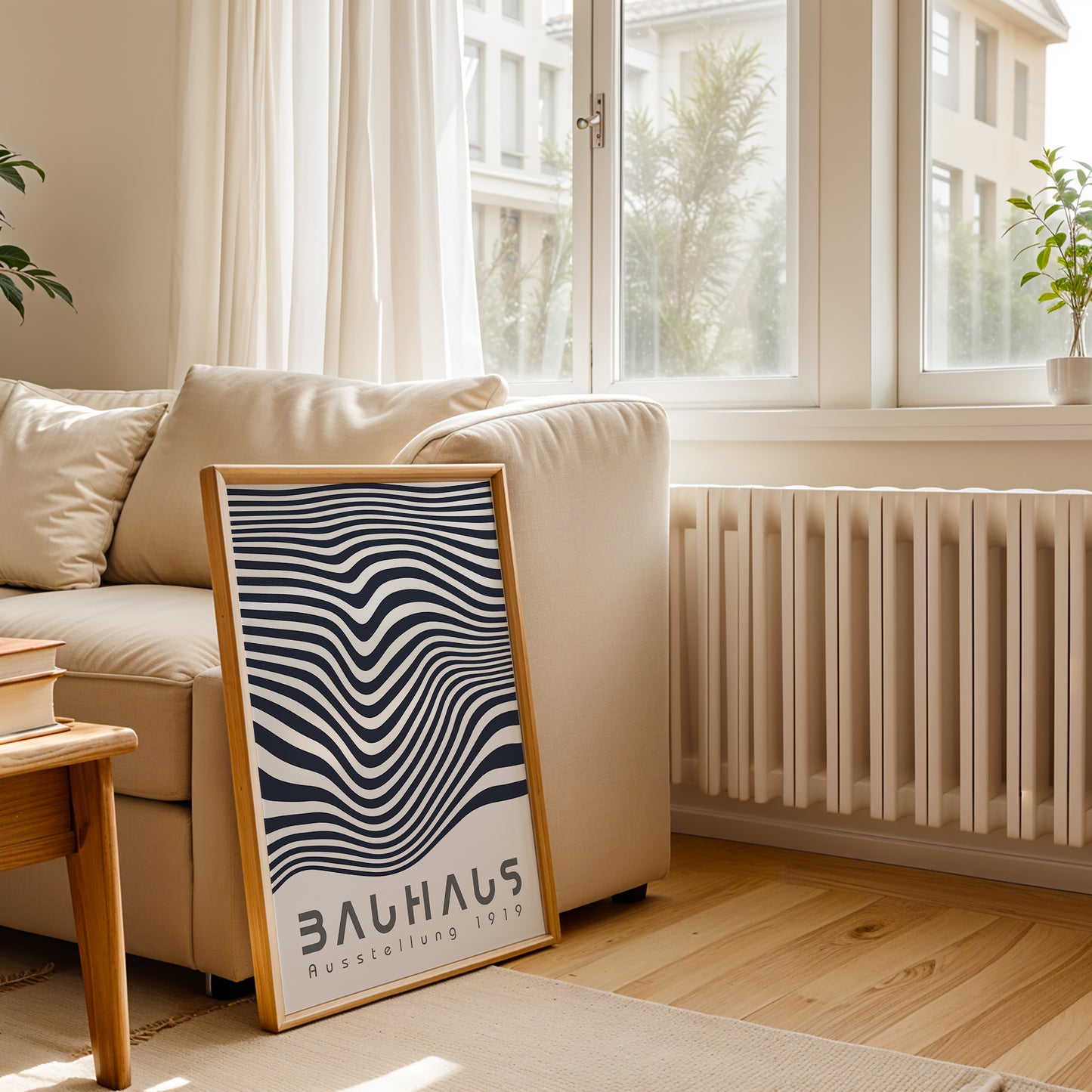 Bauhaus Geometric Lines Poster: Minimalist Abstract Poster - BH Green18_009