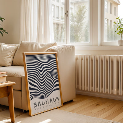 Bauhaus Geometric Lines Poster: Minimalist Abstract Poster - BH Green18_009