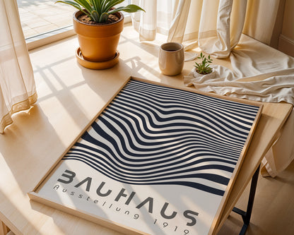 Bauhaus Geometric Lines Poster: Minimalist Abstract Poster - BH Green18_009