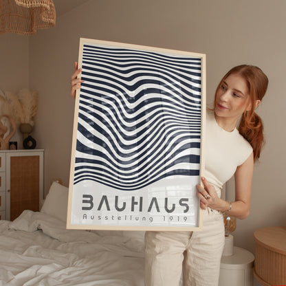 Bauhaus Geometric Lines Poster: Minimalist Abstract Poster - BH Green18_009