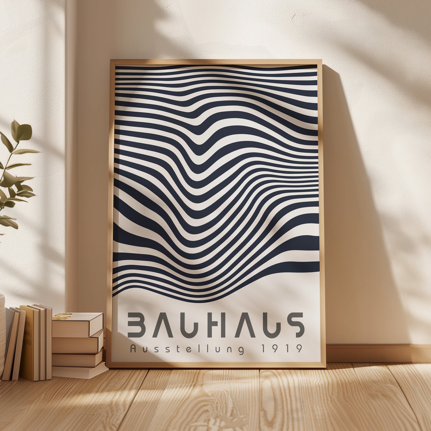 Bauhaus Geometric Lines Poster: Minimalist Abstract Poster - BH Green18_009