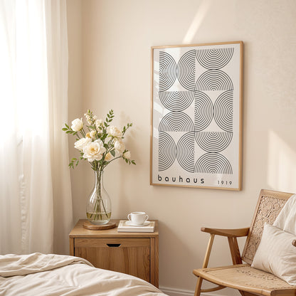 Bauhaus Exhibition Poster: Mid-Century Modern Framed Wall Art - BH Green18_011