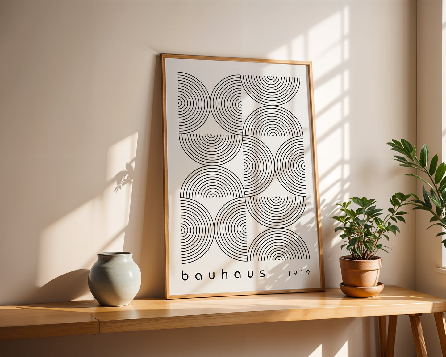 Bauhaus Exhibition Poster: Mid-Century Modern Framed Wall Art - BH Green18_011