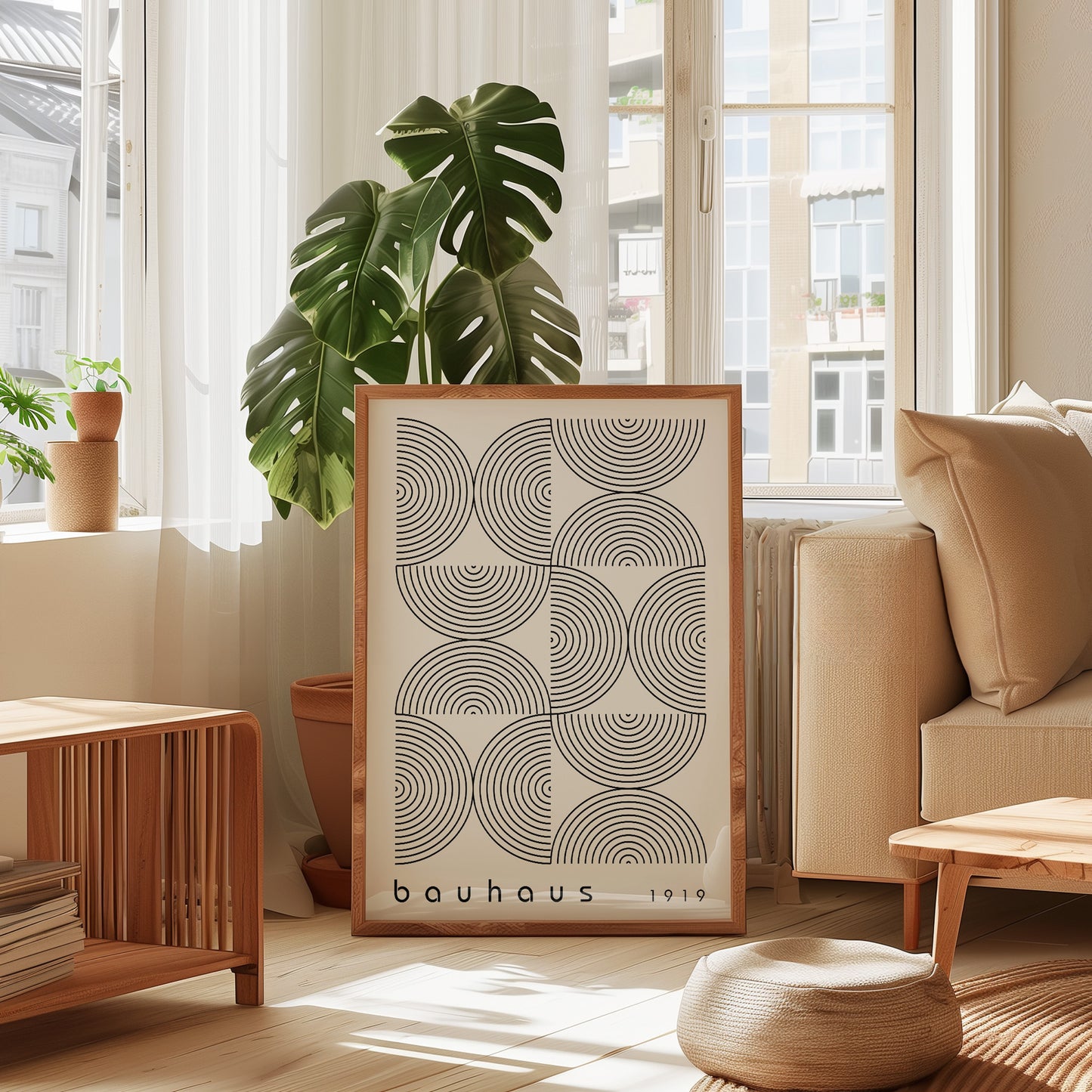 Bauhaus Exhibition Poster: Mid-Century Modern Framed Wall Art - BH Green18_011