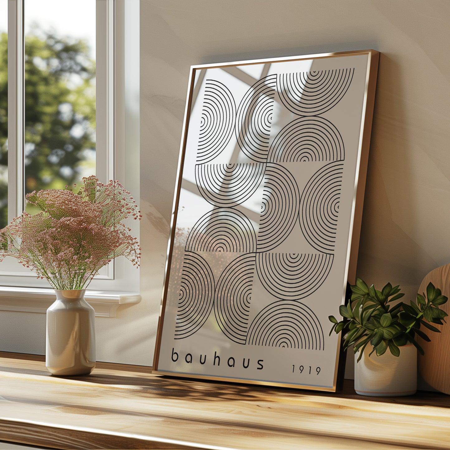 Bauhaus Exhibition Poster: Mid-Century Modern Framed Wall Art - BH Green18_011