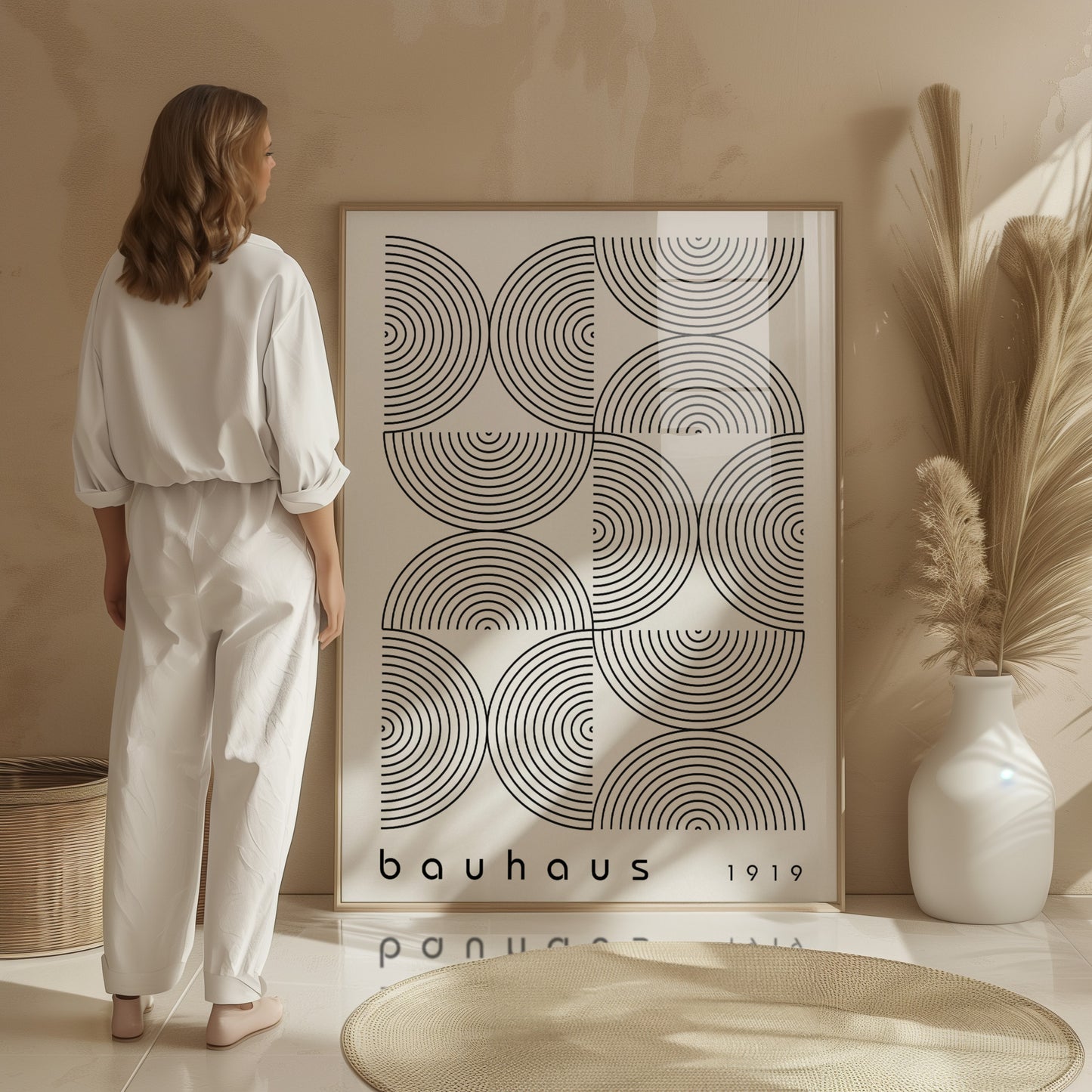 Bauhaus Exhibition Poster: Mid-Century Modern Framed Wall Art - BH Green18_011