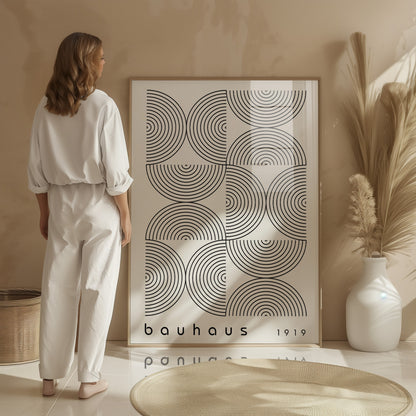 Bauhaus Exhibition Poster: Mid-Century Modern Framed Wall Art - BH Green18_011