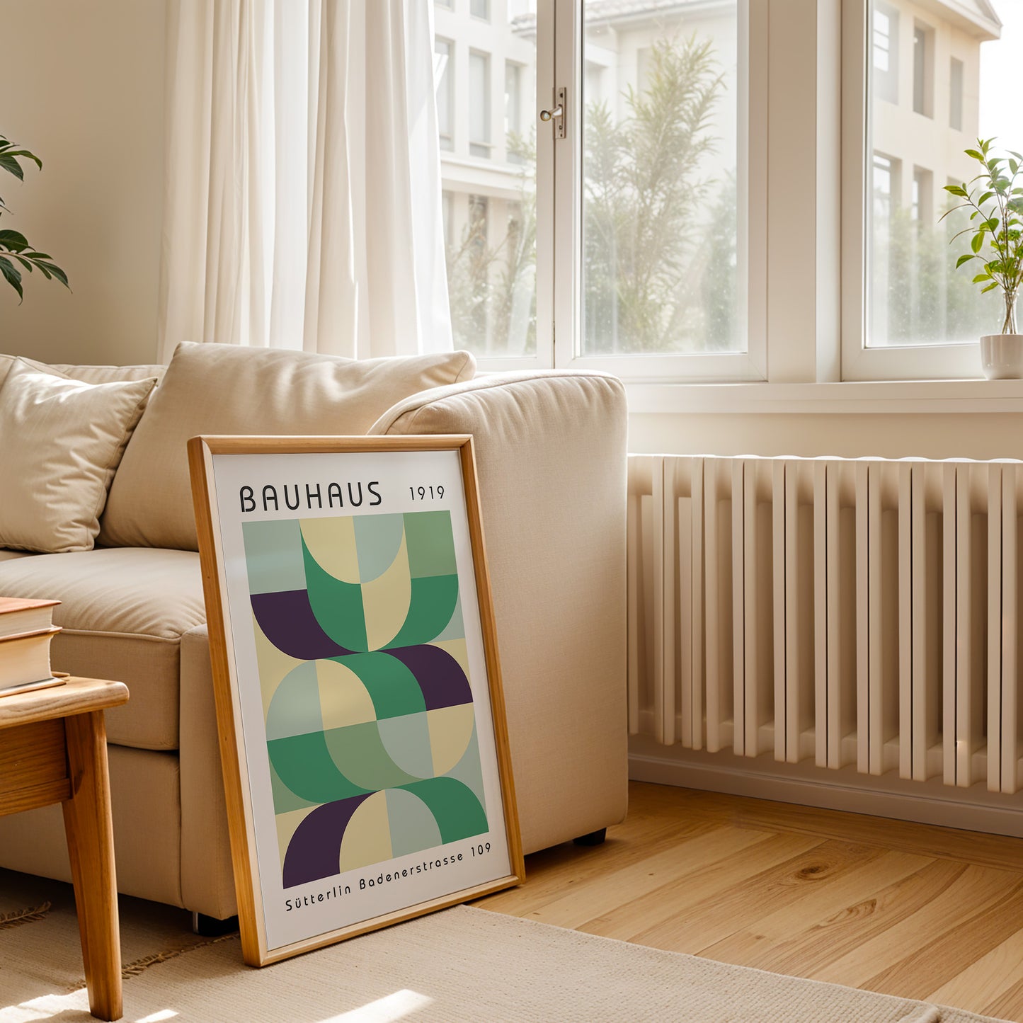 Bauhaus Style Colorful Print: Abstract Gallery Wall Art - BH Green18_014