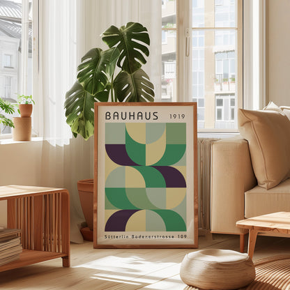 Bauhaus Style Colorful Print: Abstract Gallery Wall Art - BH Green18_014