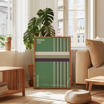 Sage Green Bauhaus Print: Modern Geometric Wall Art - BH Green18_018