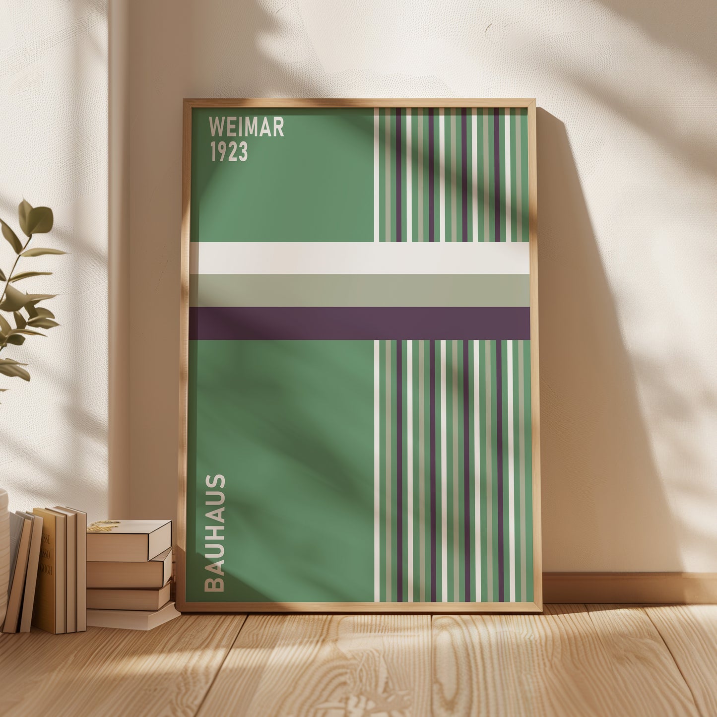 Sage Green Bauhaus Print: Modern Geometric Wall Art - BH Green18_018