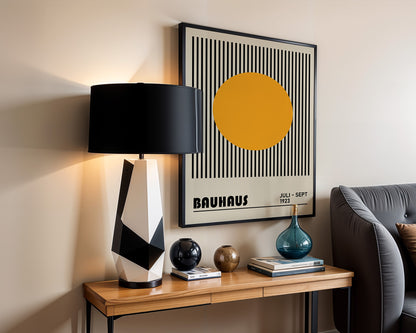 Bauhaus Yellow Dot Print: Mid Century Modern Art - BH 22_002