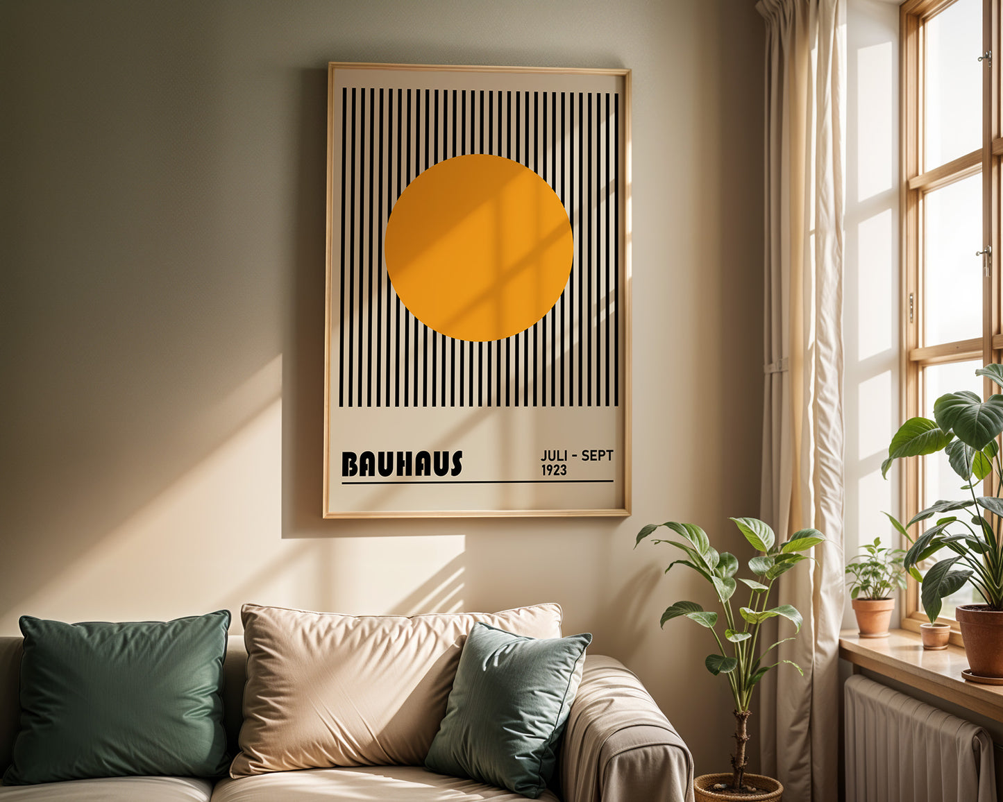 Bauhaus Yellow Dot Print: Mid Century Modern Art - BH 22_002
