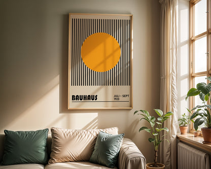 Bauhaus Yellow Dot Print: Mid Century Modern Art - BH 22_002