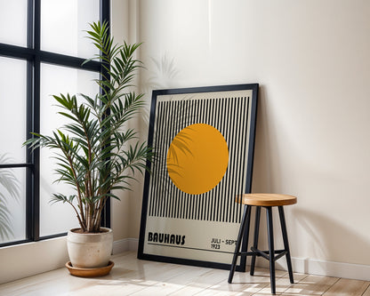 Bauhaus Yellow Dot Print: Mid Century Modern Art - BH 22_002