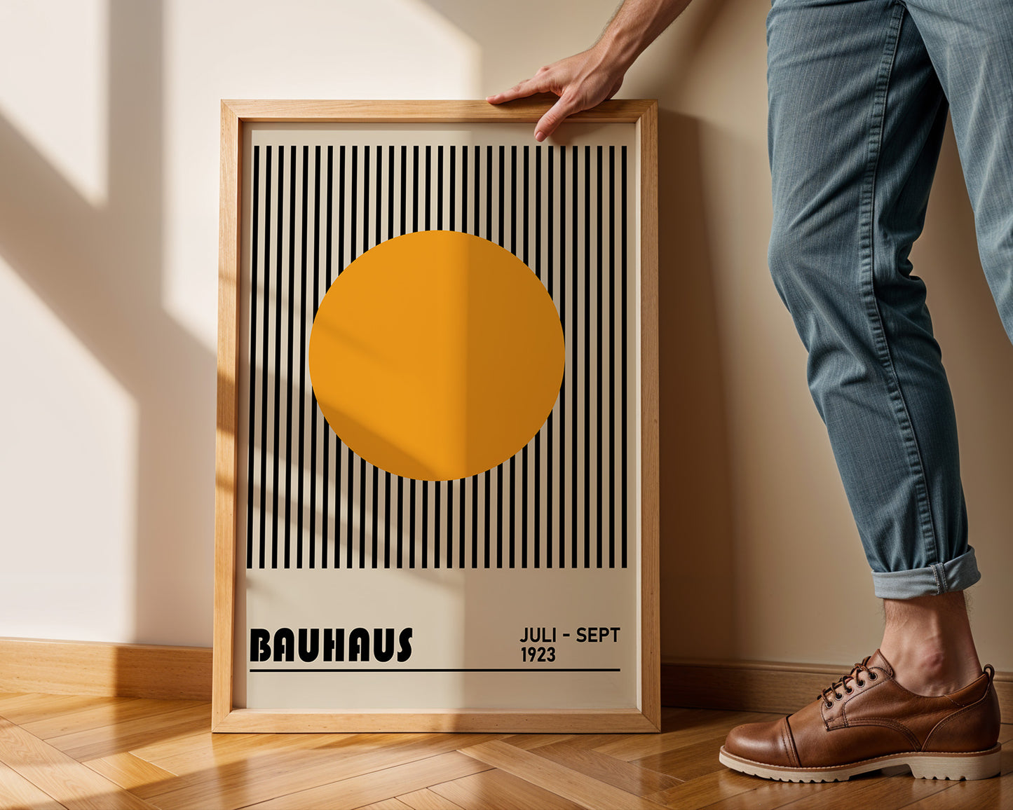 Bauhaus Yellow Dot Print: Mid Century Modern Art - BH 22_002