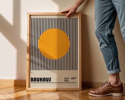 Bauhaus Yellow Dot Print: Mid Century Modern Art - BH 22_002