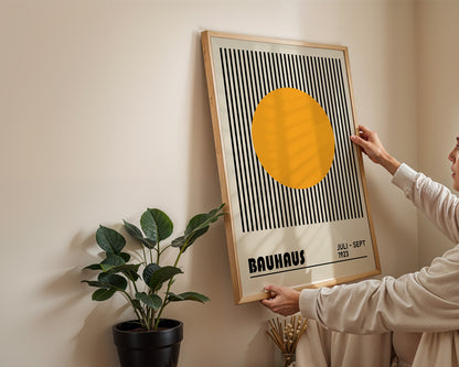 Bauhaus Yellow Dot Print: Mid Century Modern Art - BH 22_002