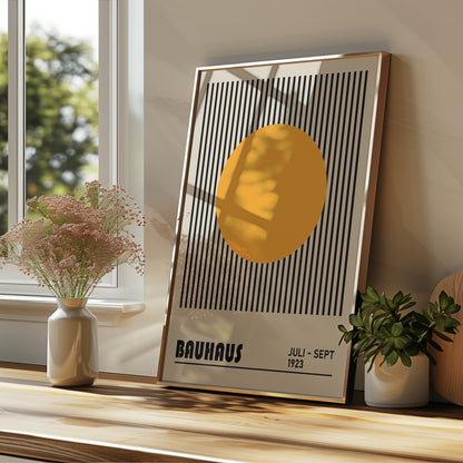 Bauhaus Yellow Dot Print: Mid Century Modern Art - BH 22_002