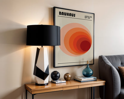 Bauhaus Red Circle Art Print: Mid-Century Modern Wall Art - BH 22_009