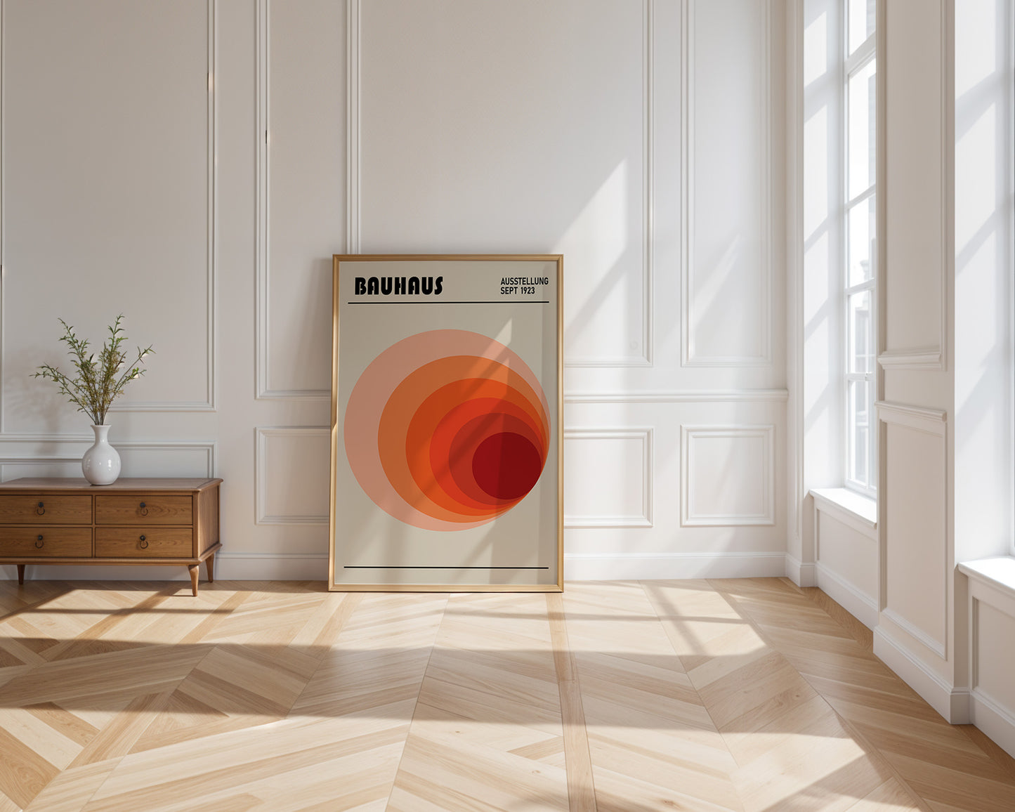 Bauhaus Red Circle Art Print: Mid-Century Modern Wall Art - BH 22_009