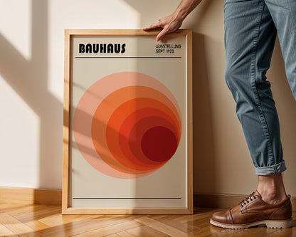 Bauhaus Red Circle Art Print: Mid-Century Modern Wall Art - BH 22_009