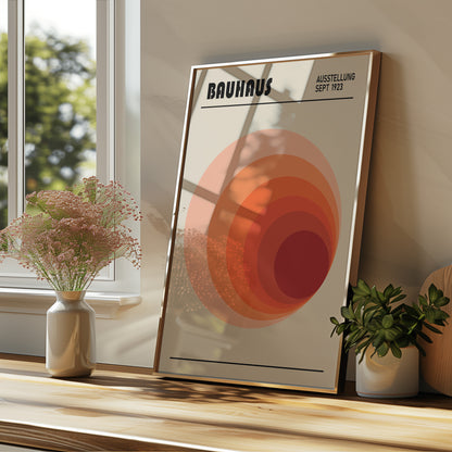 Bauhaus Red Circle Art Print: Mid-Century Modern Wall Art - BH 22_009