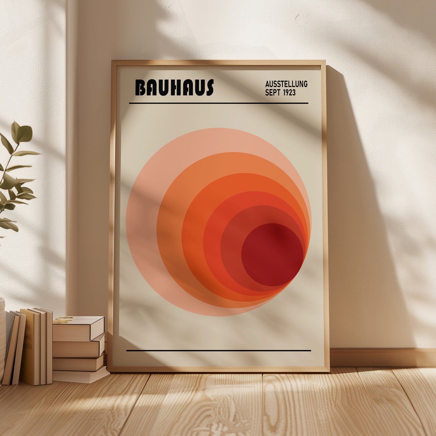 Bauhaus Red Circle Art Print: Mid-Century Modern Wall Art - BH 22_009