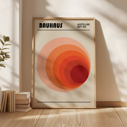Bauhaus Red Circle Art Print: Mid-Century Modern Wall Art - BH 22_009