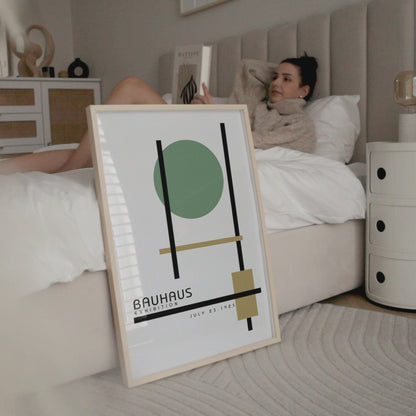 Bauhaus Exhibition Art Print: Sage Green Bauhaus Poster - BH Green18_002