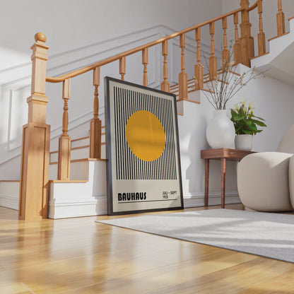 Bauhaus Yellow Dot Print: Mid Century Modern Art - BH 22_002