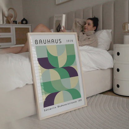 Bauhaus Style Colorful Print: Abstract Gallery Wall Art - BH Green18_014