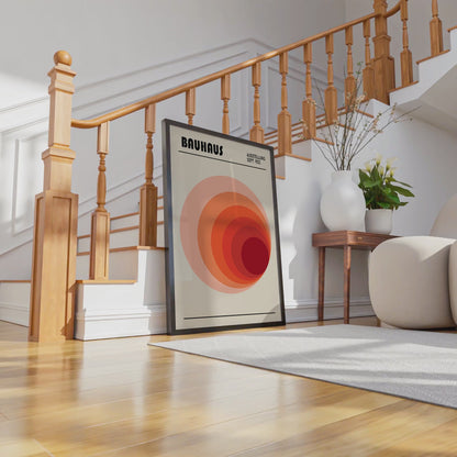 Bauhaus Red Circle Art Print: Mid-Century Modern Wall Art - BH 22_009